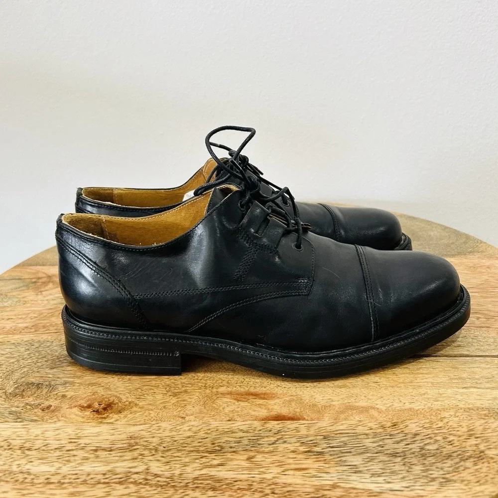 Bacco Bucci Mens Black Leather Oxford Dress Shoes Men's Size 9 Made in Italy